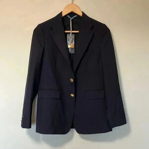 NWT Vineyard Vines 100% virgin wool navy gold  buttons blazer
